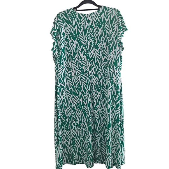 V-Neck Rufdle Sleeve Midi Dress - Picture 3 of 7